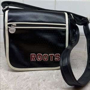 Roots Black and Cream Shoulder Bag